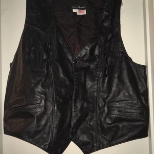 Leather Harley Davidson Fringed Biker Vest